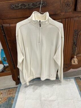 Men's Cream Quarter-Zip Pullover Sweater